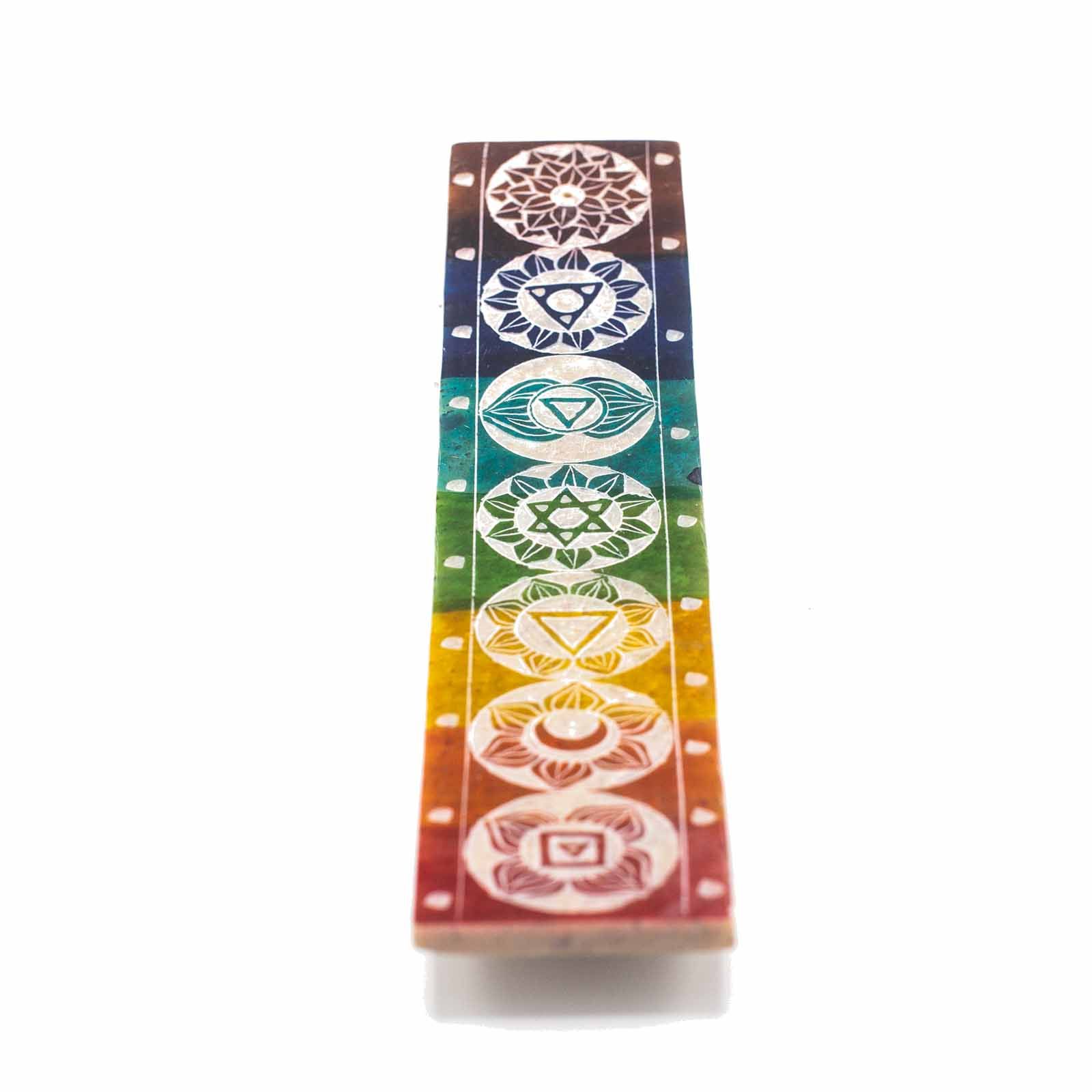 Porta Incienso de Esteatita Siete Chackra - 26x5cm - Imagen 4