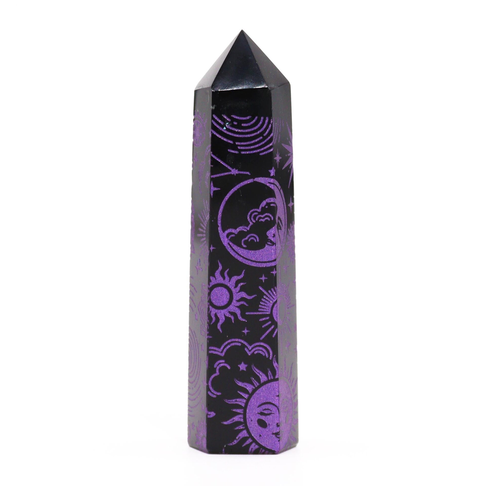 Puntas de Obsidiana Negra - Historia Mística - Morado Profundo - Imagen 5
