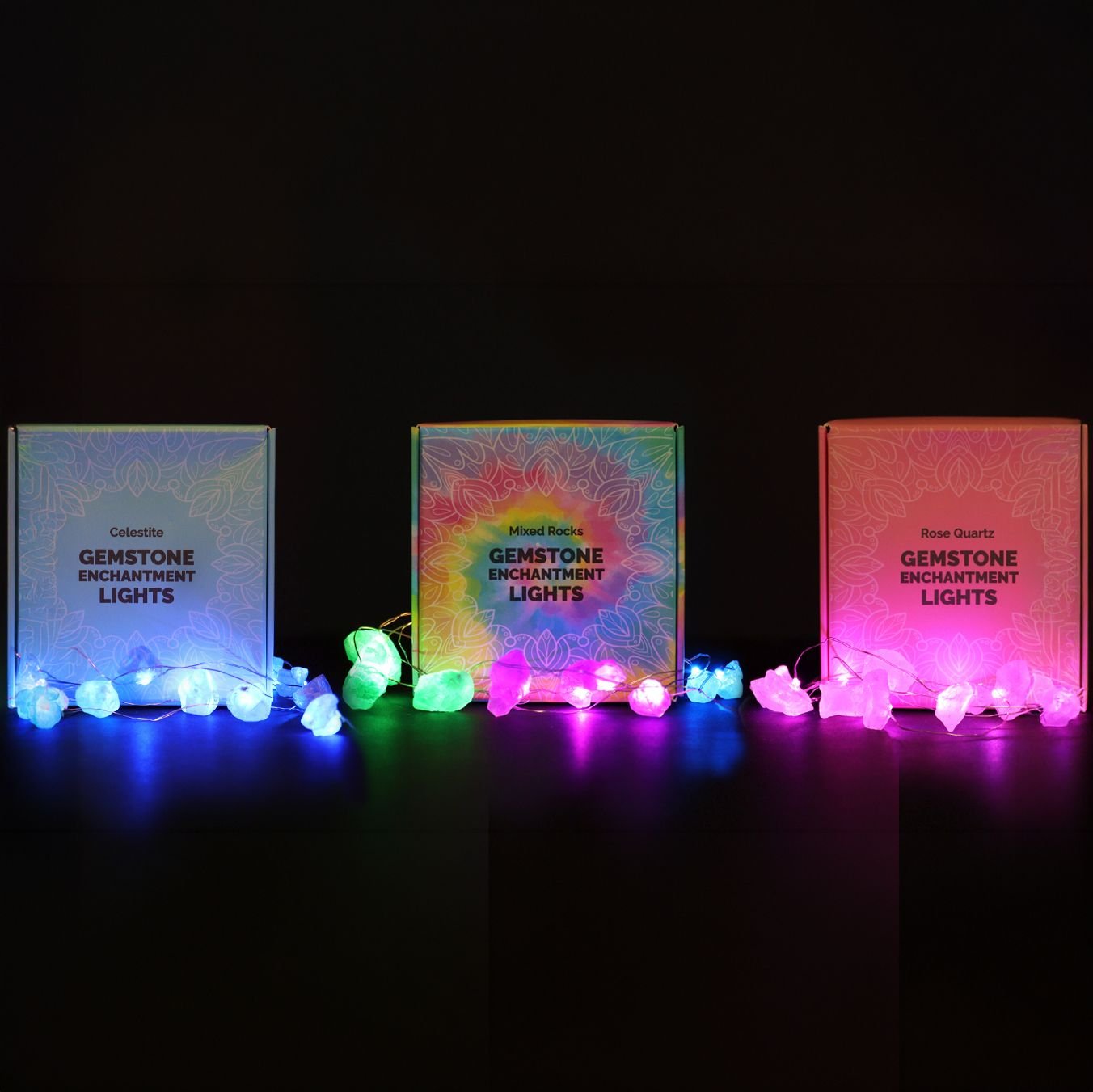 Luces de encantamiento de piedras preciosas - Cuarzo rosa - Imagen 3