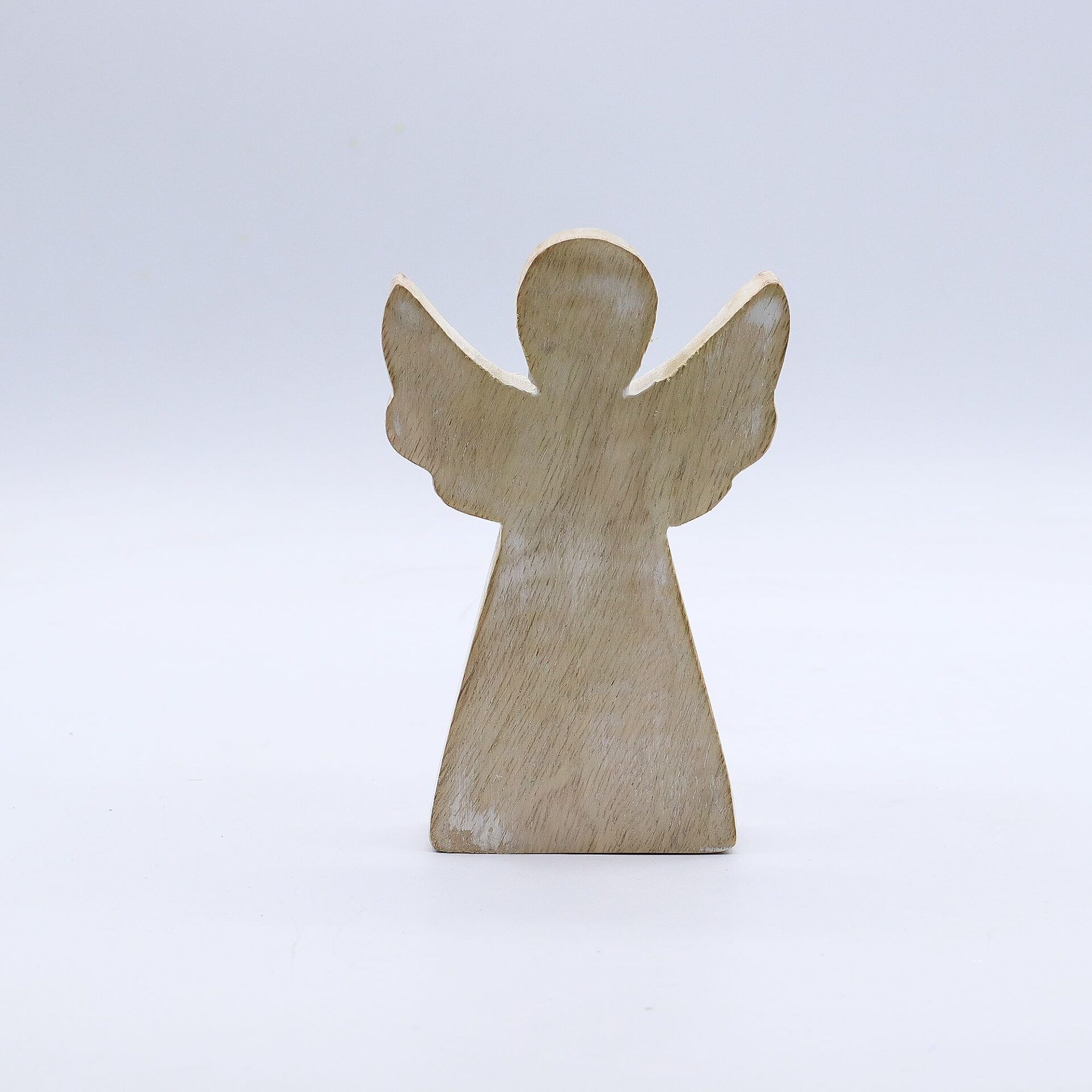 Ángel de madera de mango - lavado blanco - Imagen 2