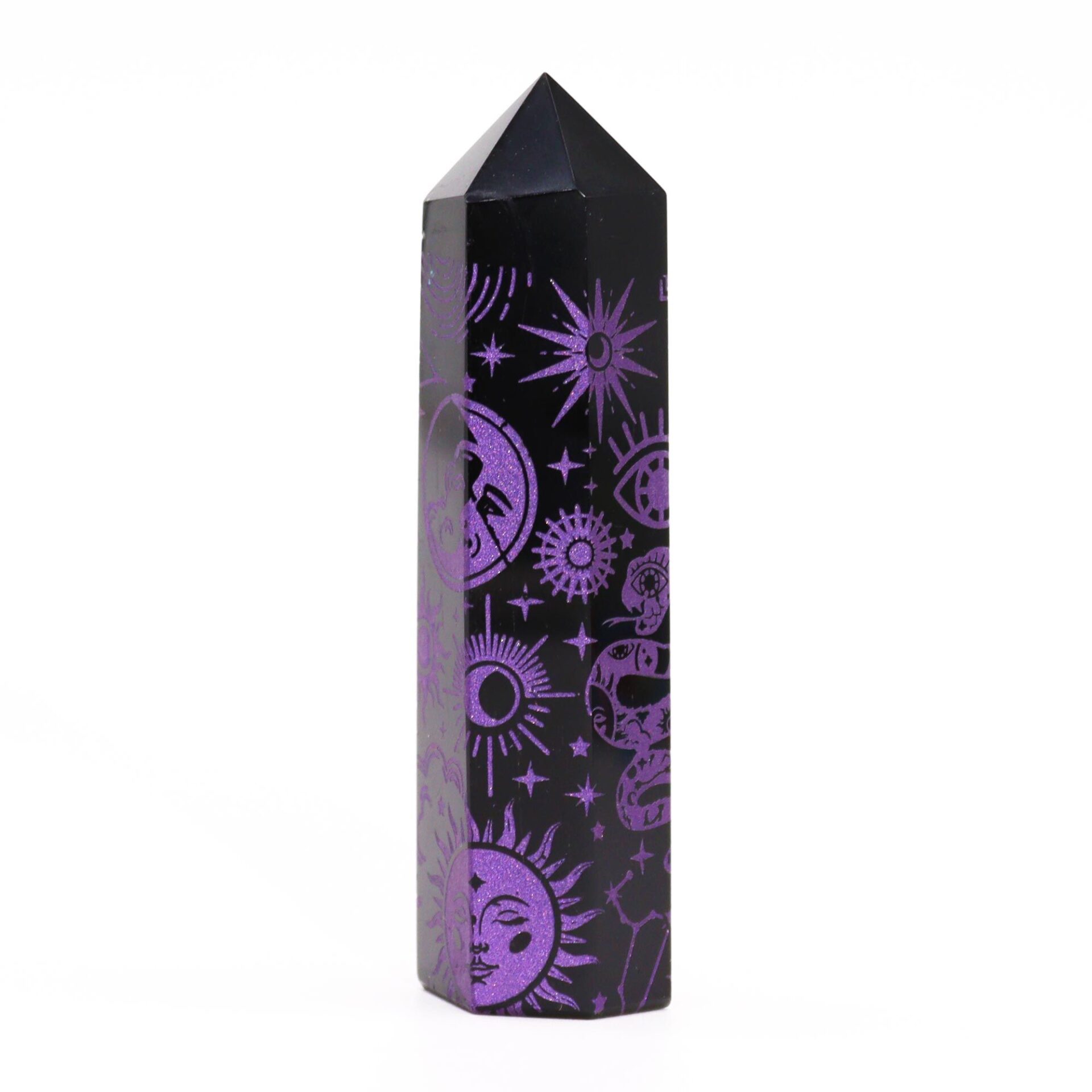 Puntas de Obsidiana Negra - Historia Mística - Morado Profundo - Imagen 7