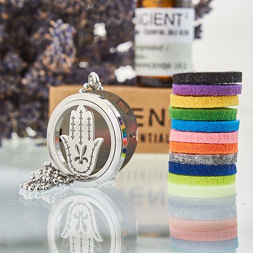 Collar difusor de aromaterapia - Mano de Fatima 30mm - Imagen 2