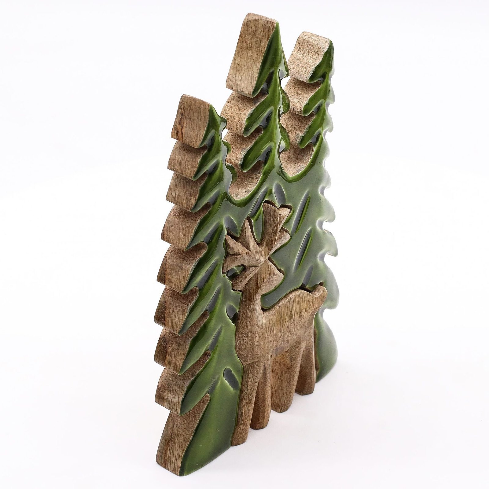 Ciervo en el bosque 3D Decoración de madera - 23x20 cm. - Imagen 2