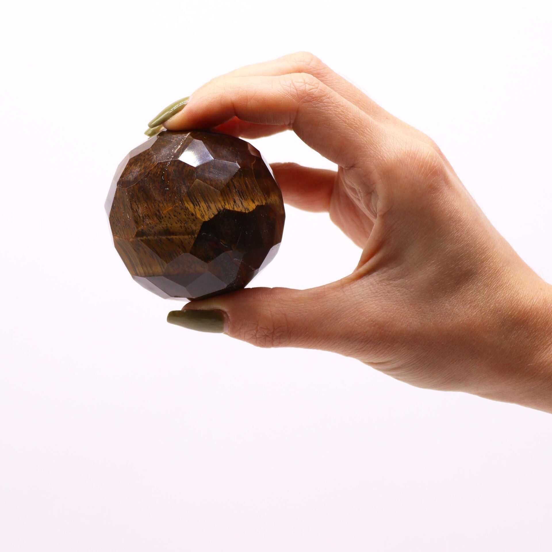 Bola Curativa de Piedras Preciosas y soporte - Ojo de tigre - Imagen 4