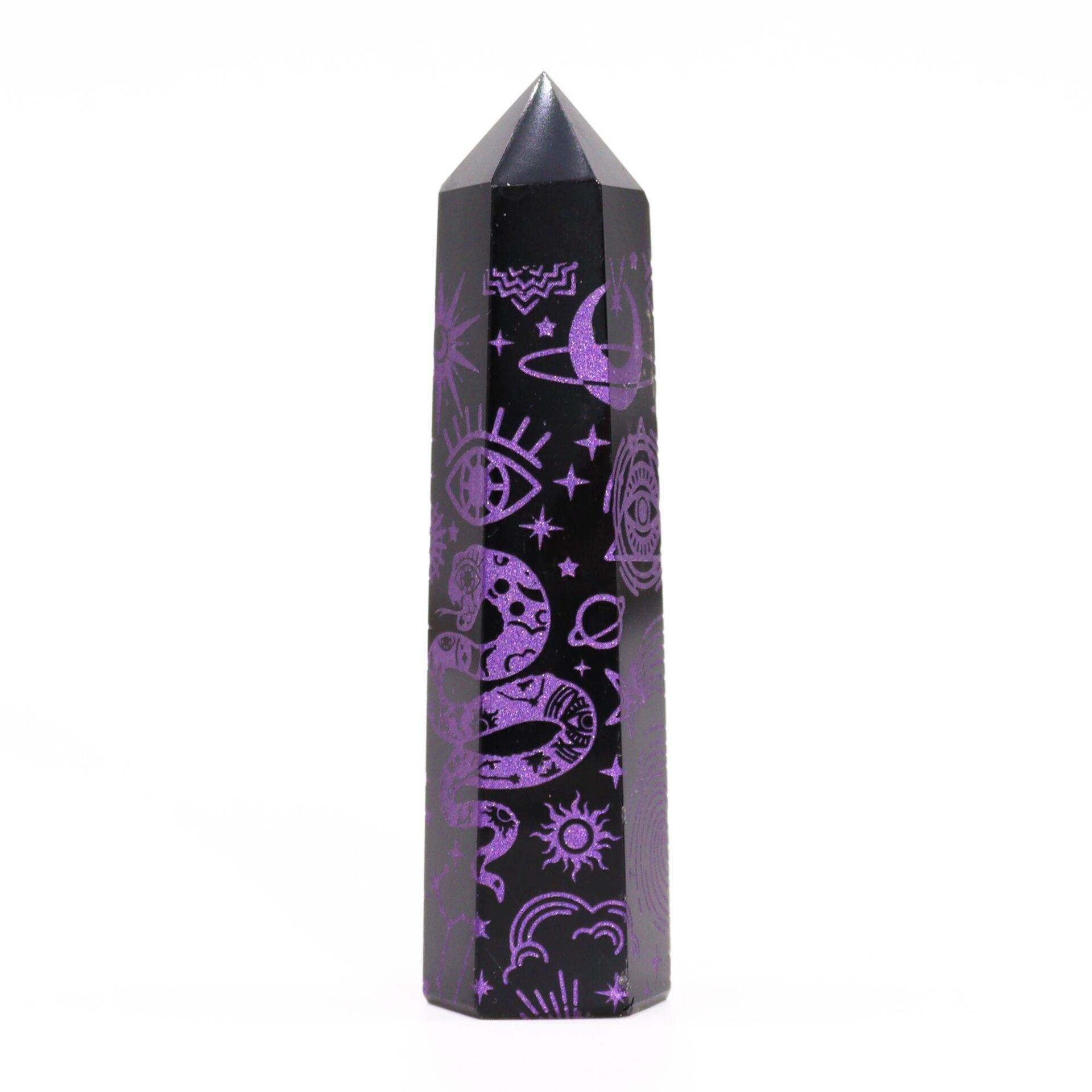 Puntas de Obsidiana Negra - Historia Mística - Morado Profundo - Imagen 4