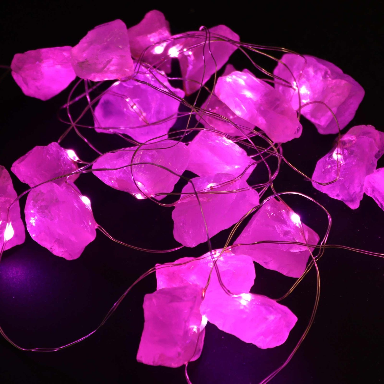Luces de encantamiento de piedras preciosas - Cuarzo rosa - Imagen 6