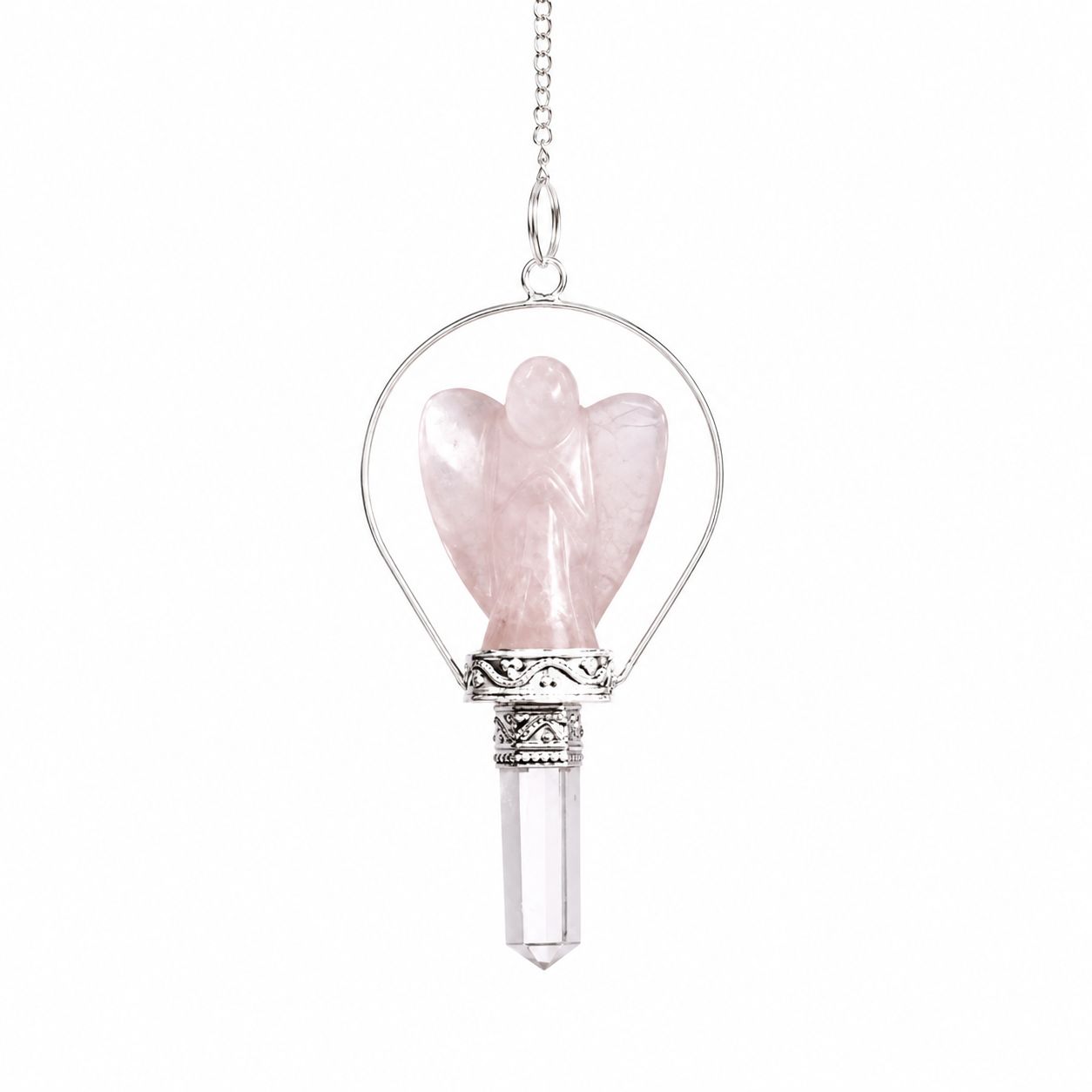 Péndulo Especial Ángel cuarzo rosa
