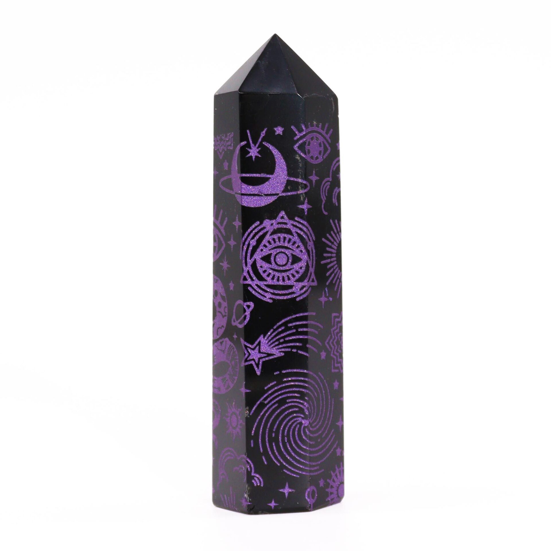 Puntas de Obsidiana Negra - Historia Mística - Morado Profundo - Imagen 3