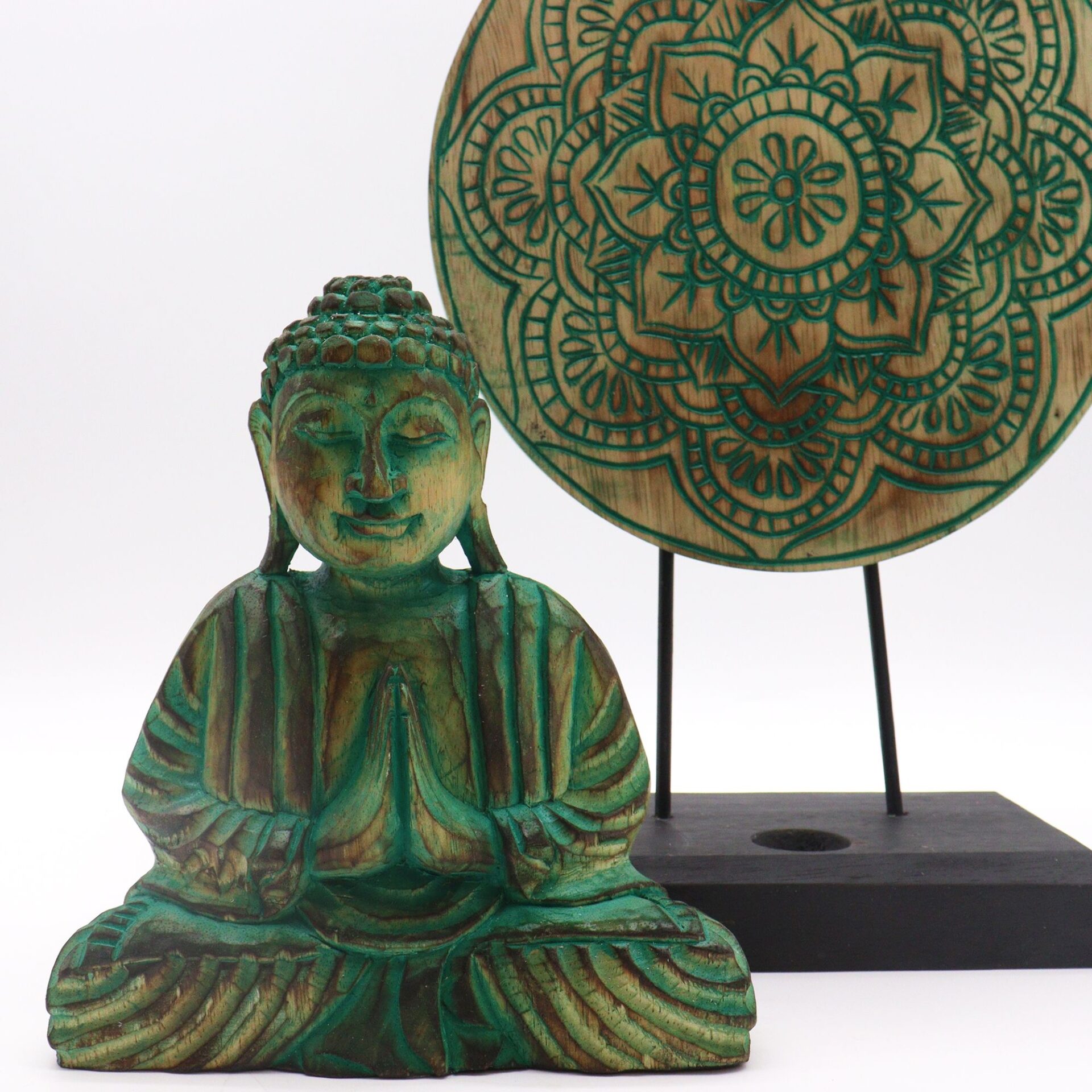 Set Feng Shui: Buda y Mandala Flor de Loto Verde Sanación - Imagen 5