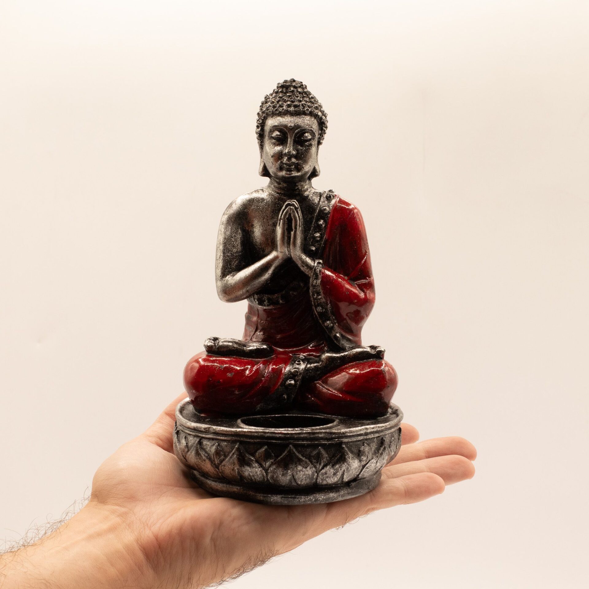Buda Porta Velas - Rojo - 17 cm. - Imagen 4