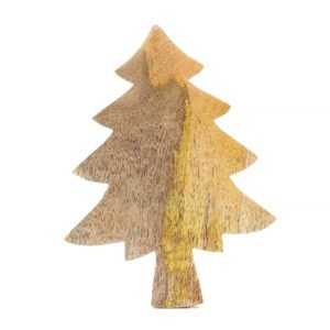 Perdido en el bosque - Tazón de madera esmaltada con diseño de árbol - 25x19 cm