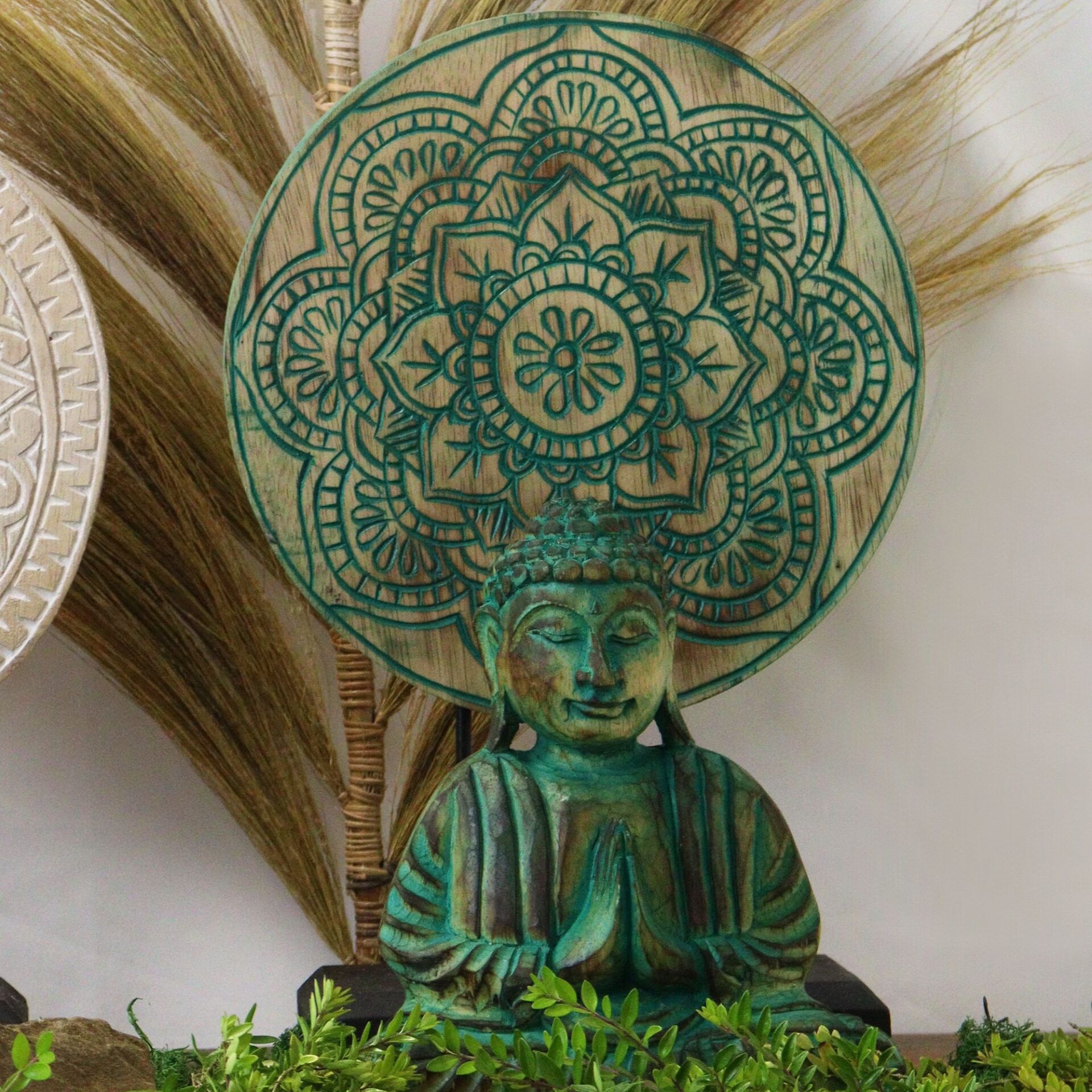 Set Feng Shui: Buda y Mandala Flor de Loto Verde Sanación - Imagen 3