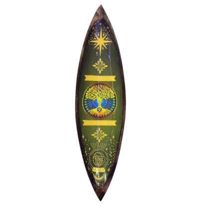 Cuenco de incienso esmaltado - Madera de mango - Árbol de la Vida - 29 cm.