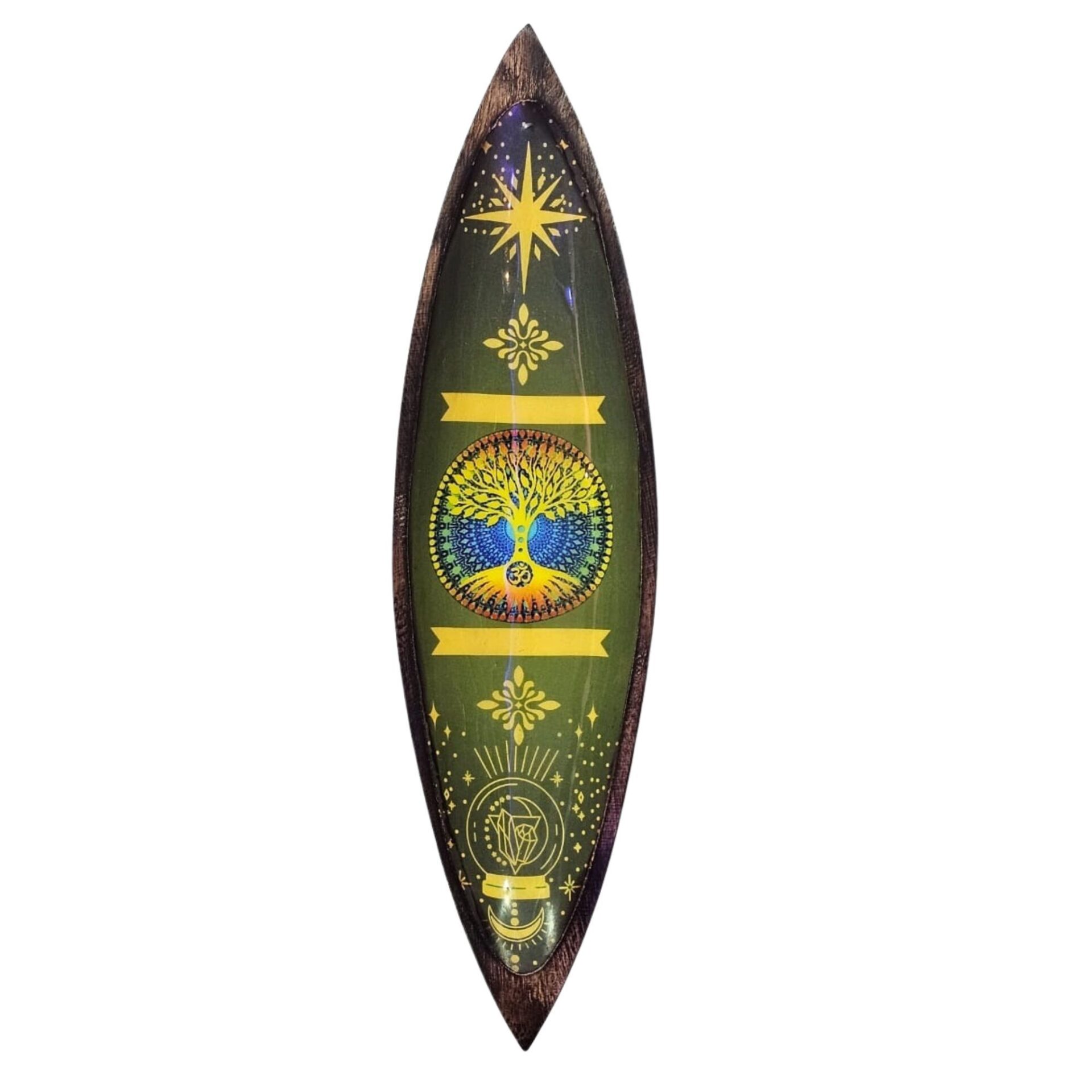 Cuenco de incienso esmaltado - Madera de mango - Árbol de la Vida - 29 cm.