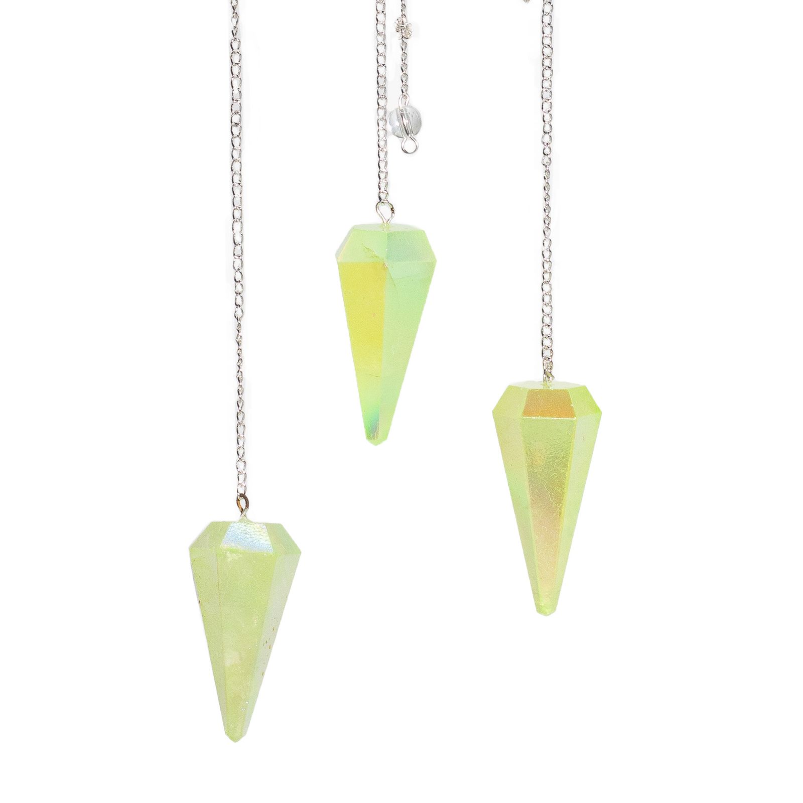 Péndulo Hexagonal - Cristal Aurora Verde Pálido (4 cm)
