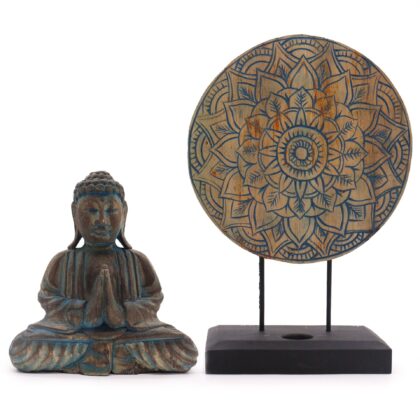 Set Feng Shui Buda y Mandala Flor de Loto Turquesa