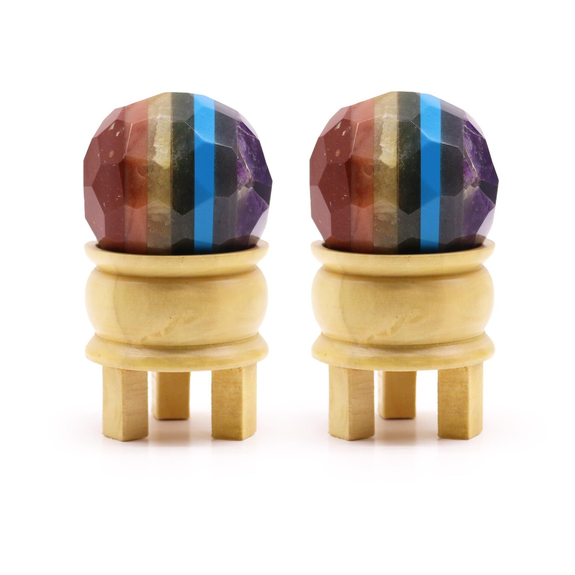 Bola Curativa de Piedras Preciosas y soporte - Siete chakras - Imagen 3