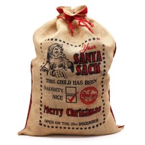 Sacos de yute Santa Claus - ¡Este niño ha sido... bueno! 76x55 cm.