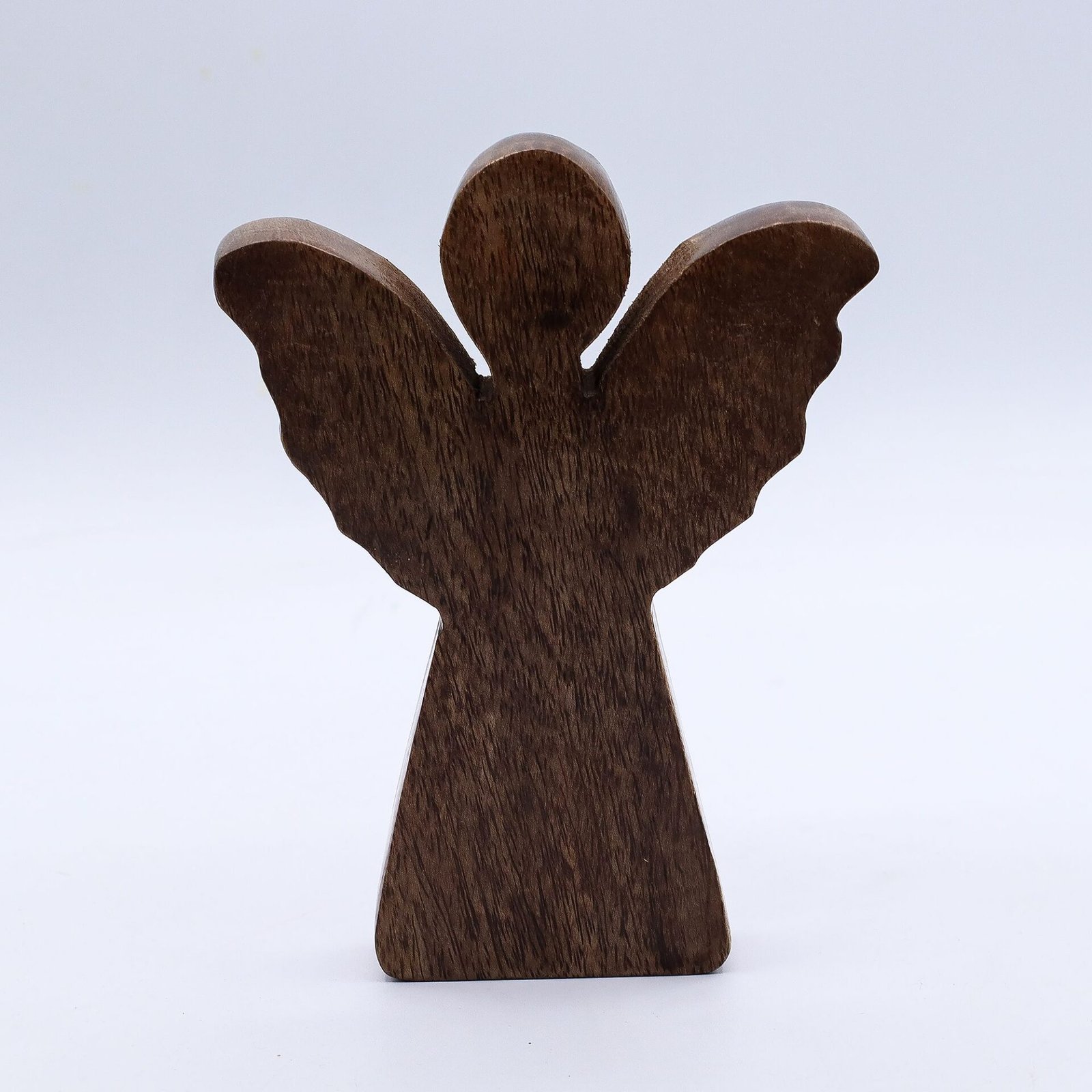 Ángel de madera de mango mediano - decoración dorada - Imagen 3