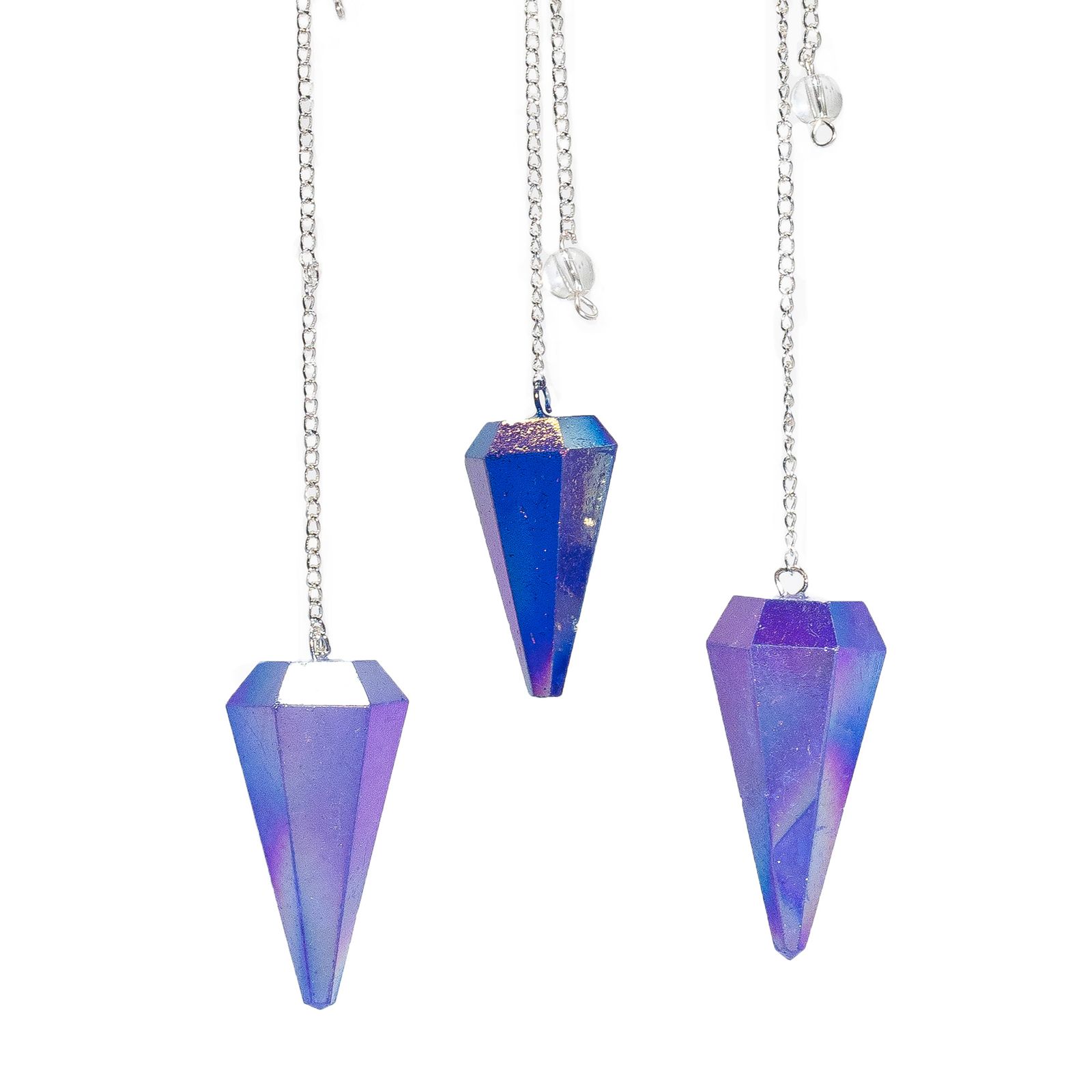 Péndulo Hexagonal - Cristal Aurora Azul (4 cm)