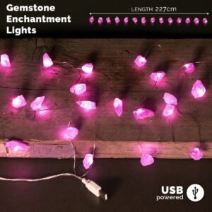 Luces de encantamiento de piedras preciosas - Cuarzo rosa