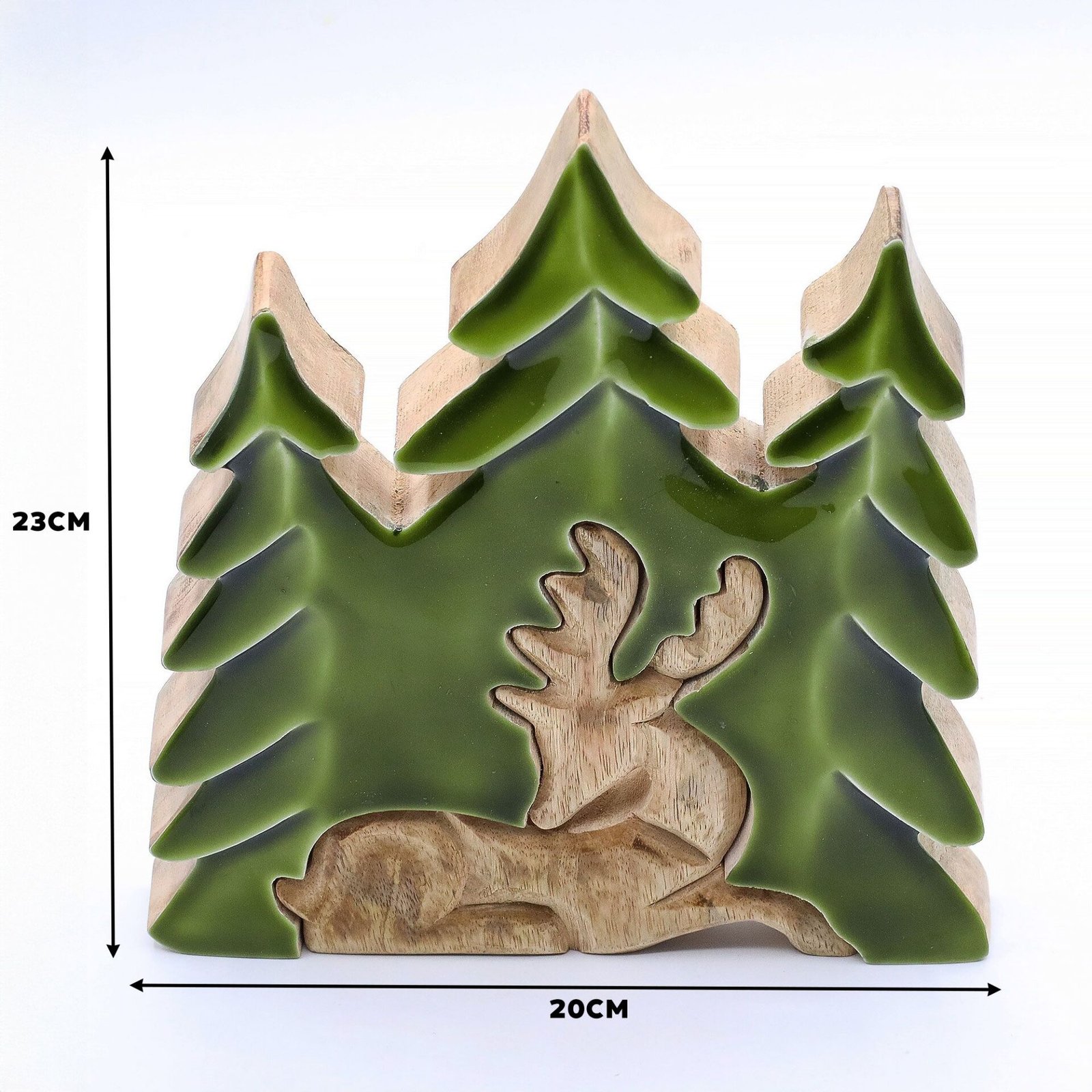Ciervo en el bosque 3D Decoración de madera - 23x20 cm. - Imagen 7