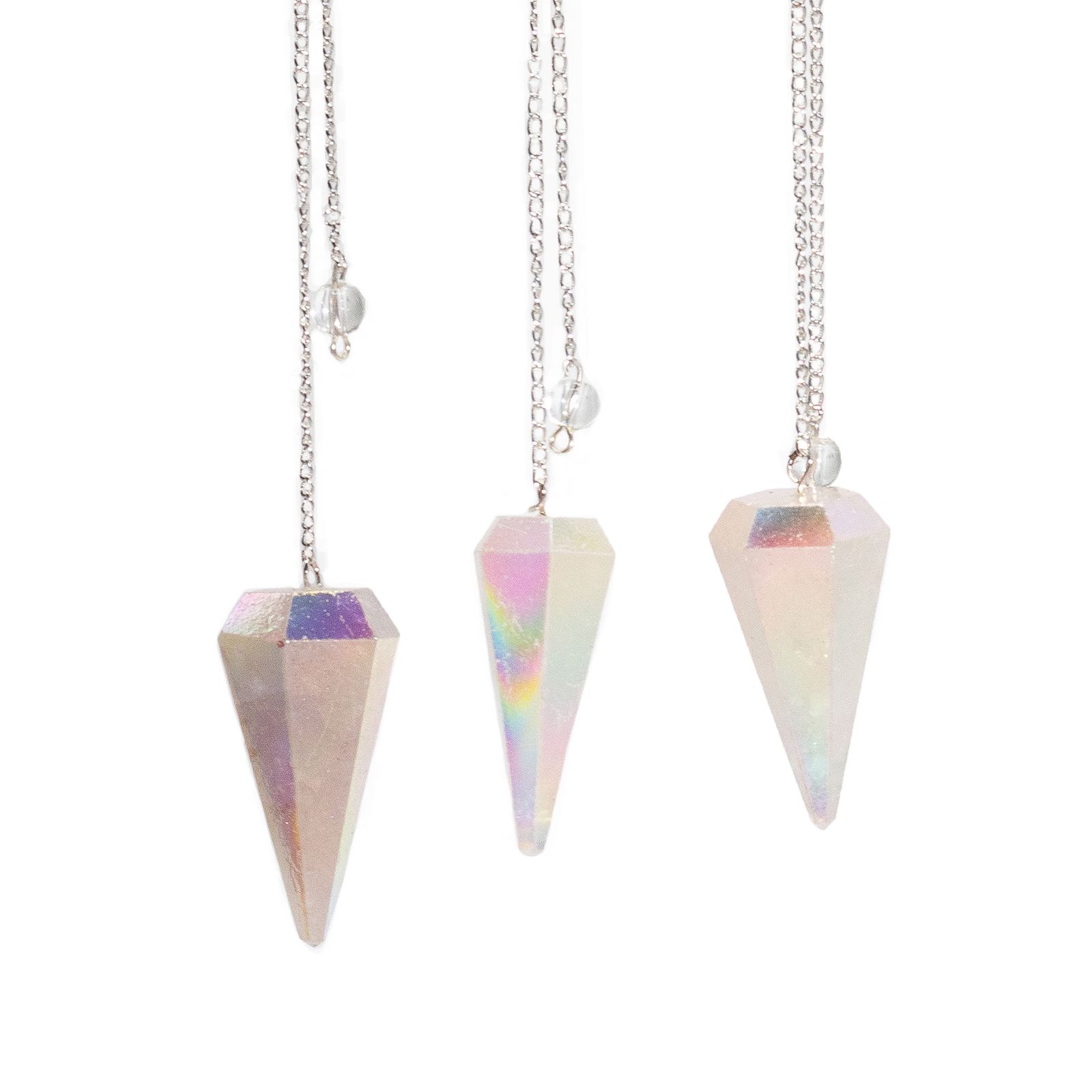 Péndulo Hexagonal - Cristal Aura Ángel Blanco (4 cm)