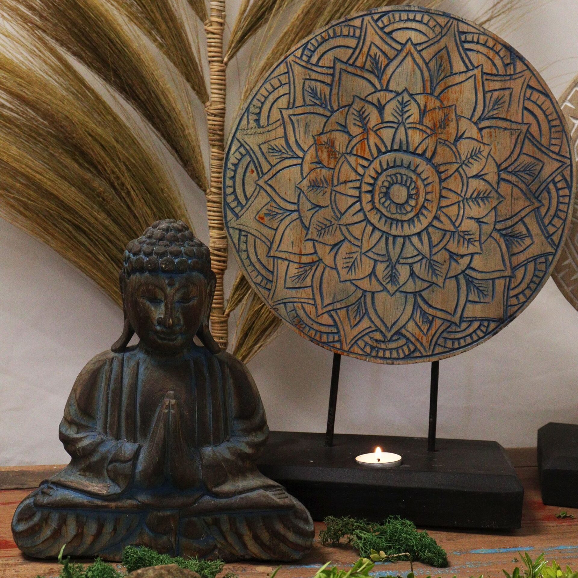 Set Feng Shui Buda y Mandala Flor de Loto Turquesa - Imagen 3