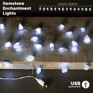 Luces de encantamiento de piedras preciosas - Cuarzo de roca
