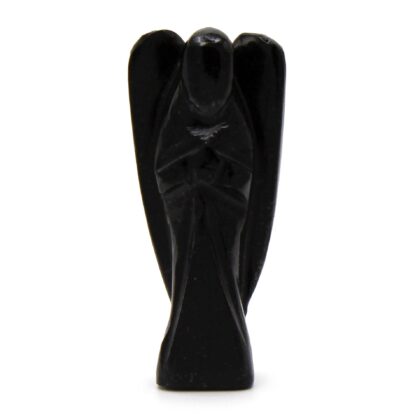 Ángel de piedra preciosa tallada a mano - ágata negra 5 cm.