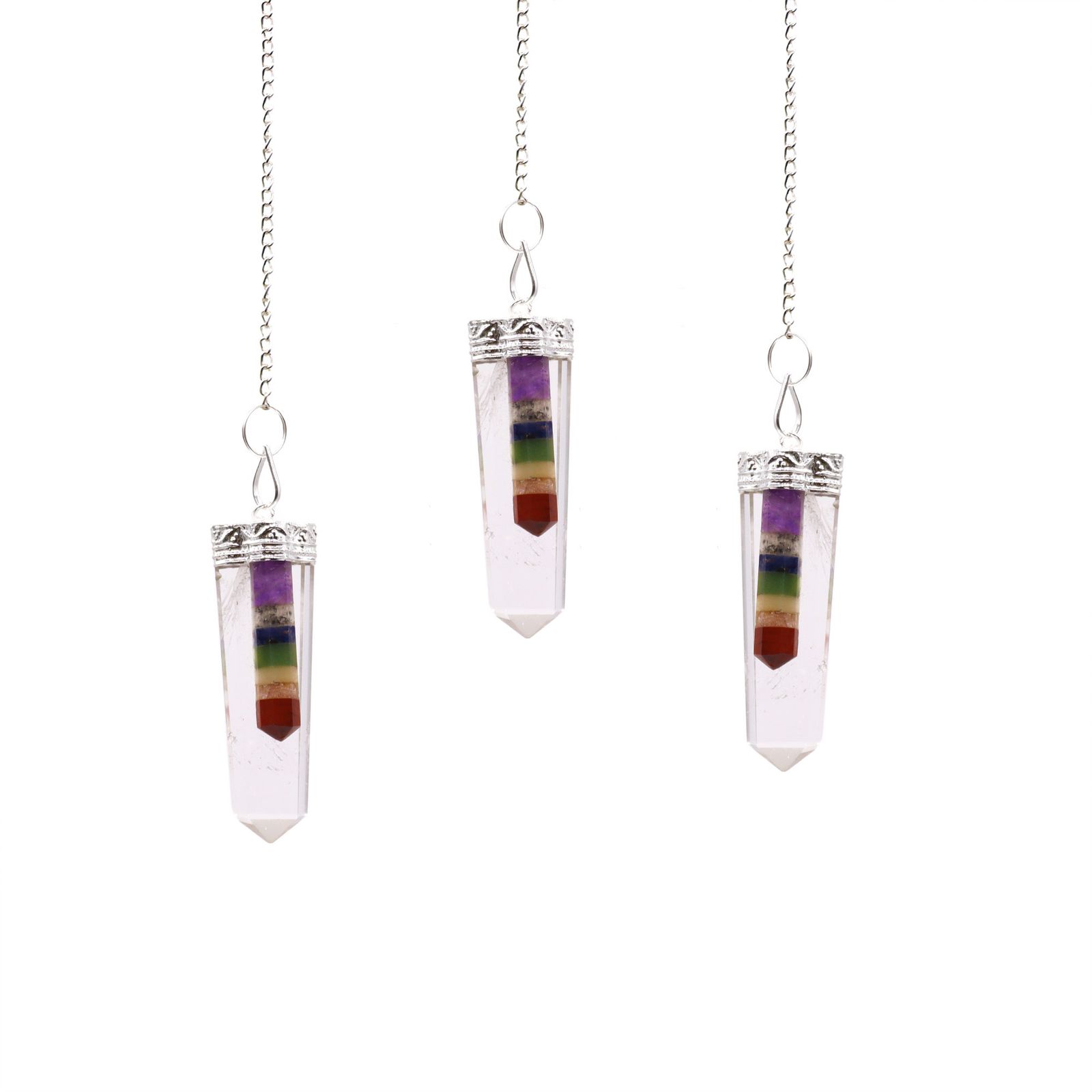 Péndulo Especial Alineador de 7 Chakras en Cuarzo Claro - Imagen 2
