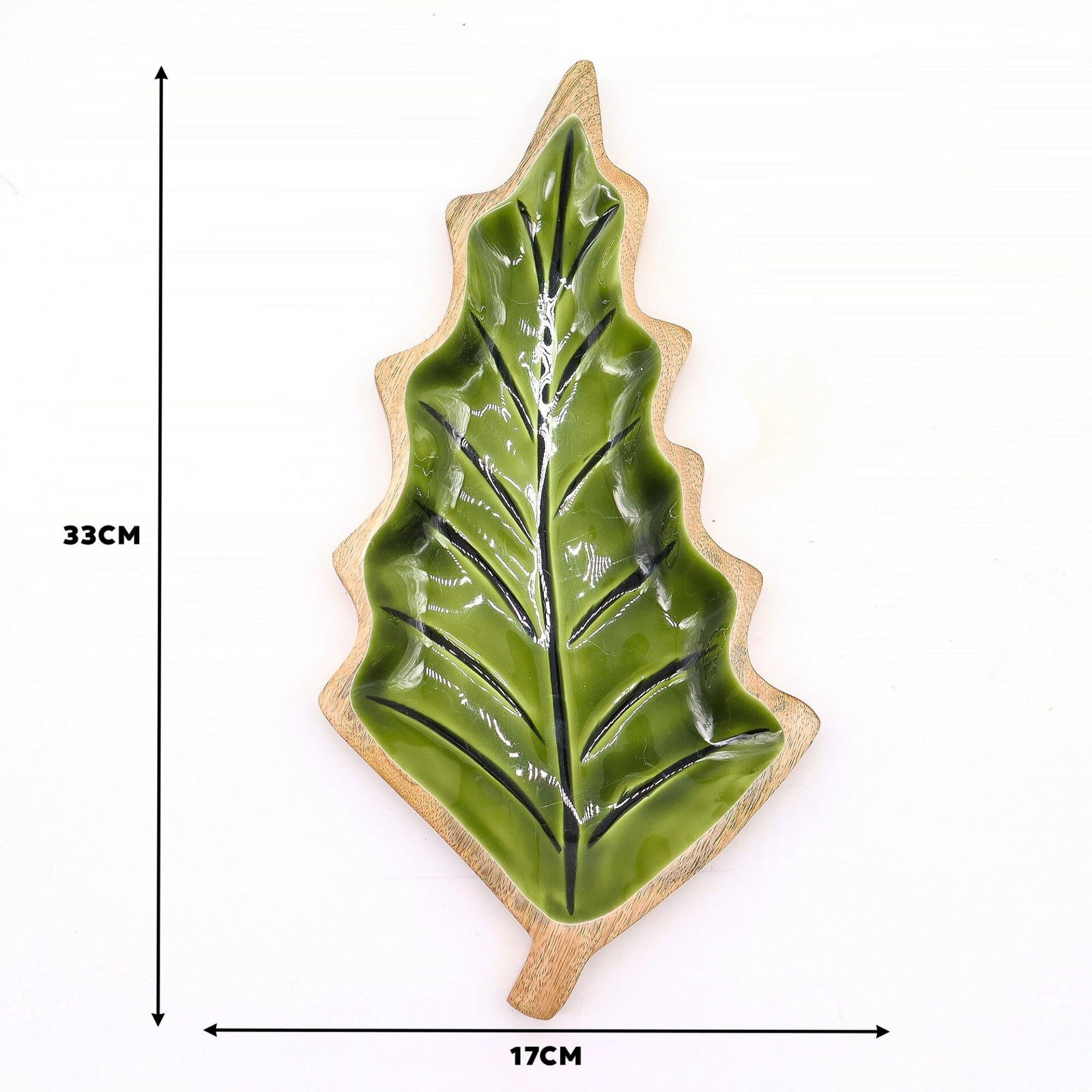 Perdido en el Bosque - Tazón de madera con hoja esmaltada - 33x17cm - Imagen 10