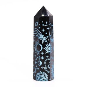 Puntas de Obsidiana Negra - Historia Mística - Azul Cielo