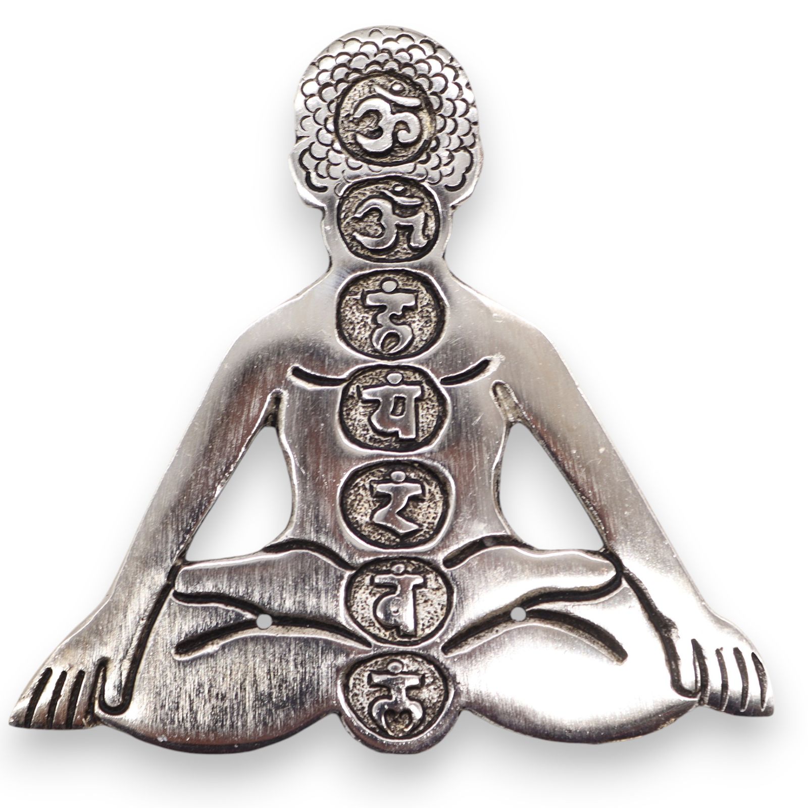 Portainciensos de Aluminio - Meditador 7 Chakras (12 x 12 cm)