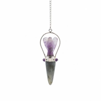 Veilwalker - Péndulo de ángel de dos piezas - Pulsera de chakras - Labradorita y amatista
