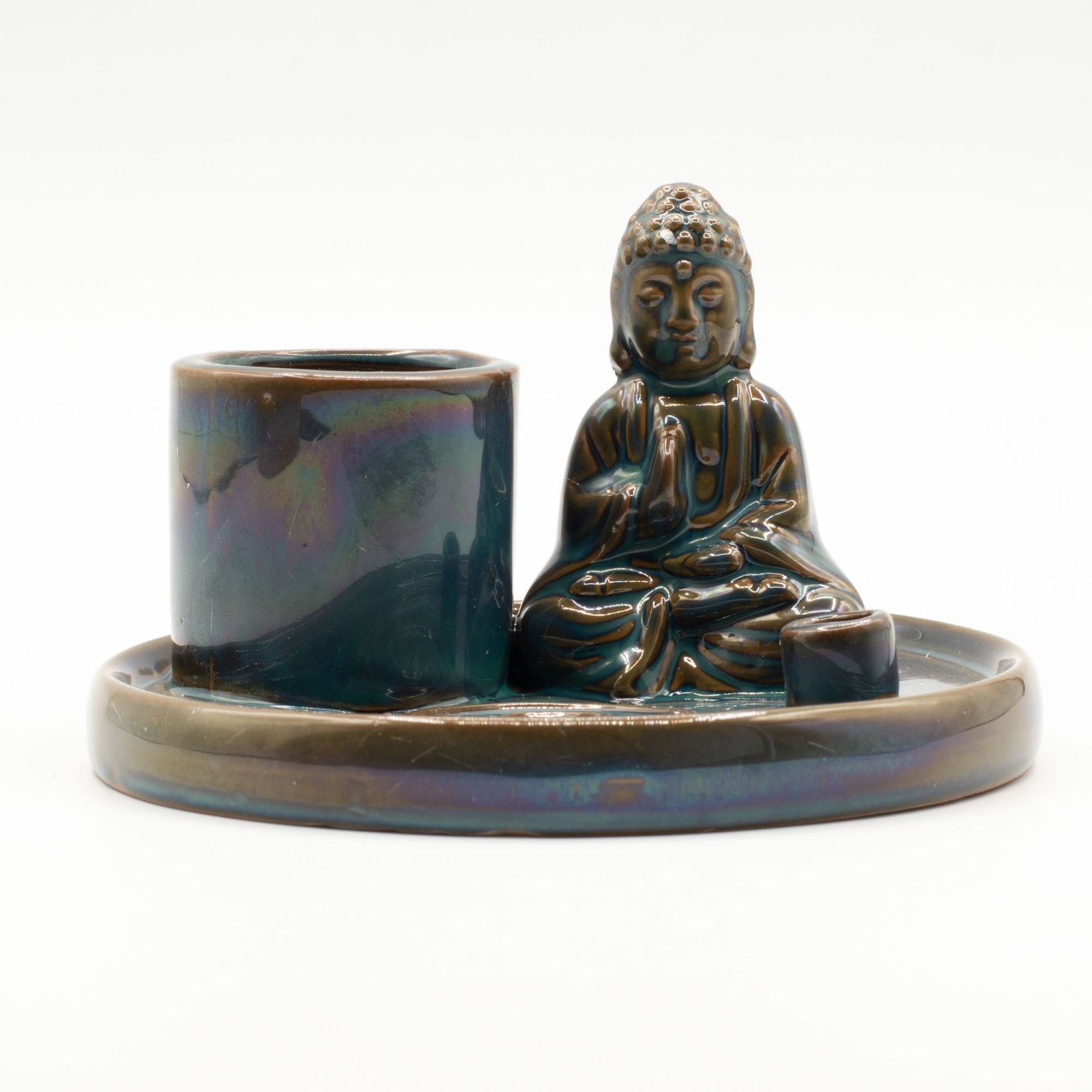 Plato de incienso de Buda de uso múltiple - cerámica azul - Imagen 2