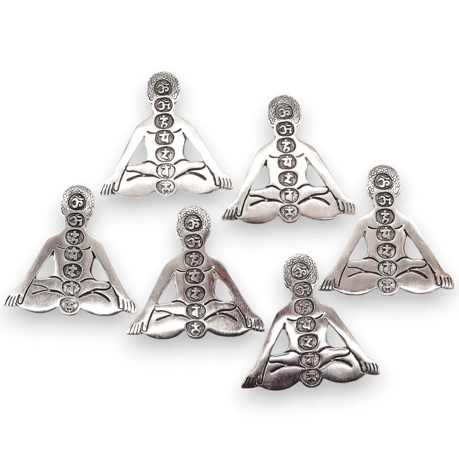 Portainciensos de Aluminio - Meditador 7 Chakras (12 x 12 cm) - Imagen 2