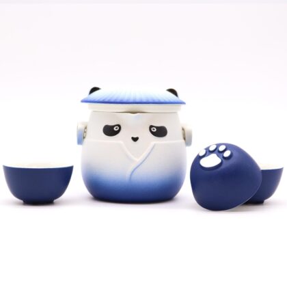 Juego de Té Panda de Viaje con 3 Tazas – Azul