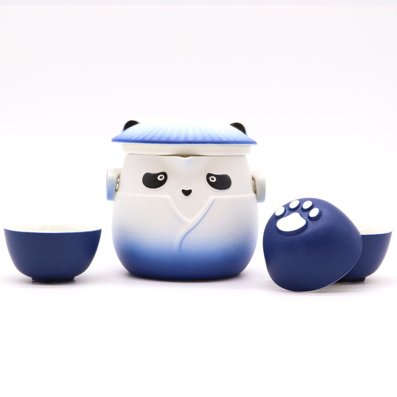 Juego de Té Panda de Viaje con 3 Tazas – Azul