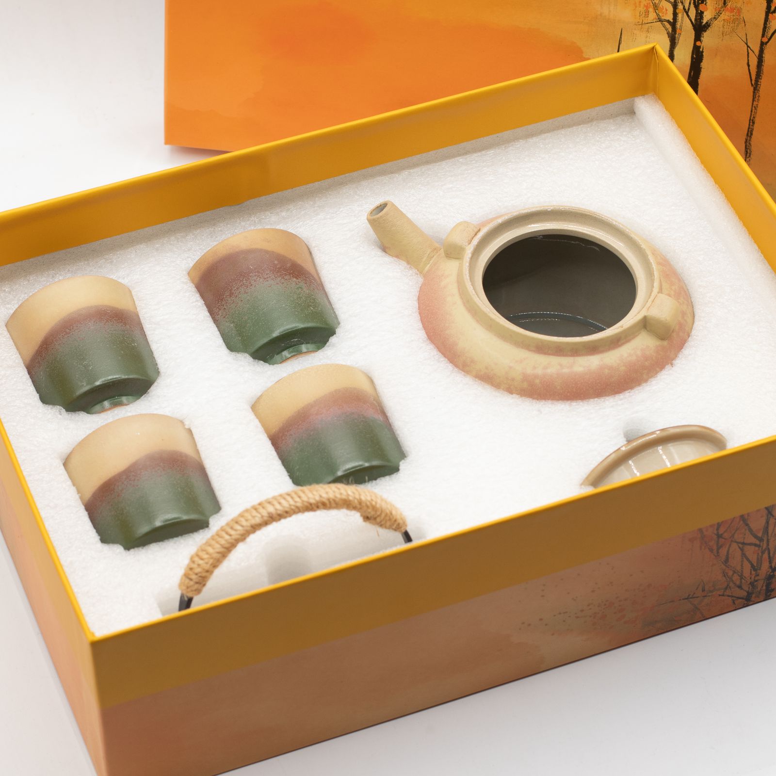 Juego de Té Tradicional Estilo Kyusu con 4 Tazas a Juego - Imagen 6