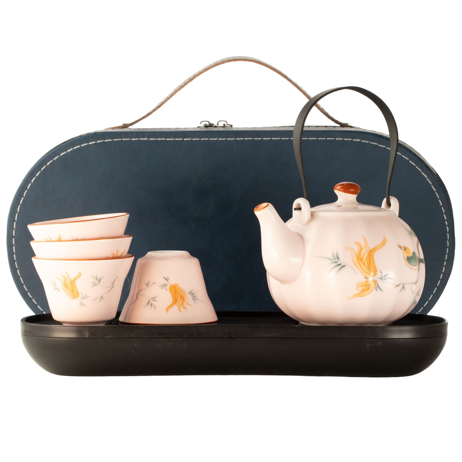 Set de Té Portátil Ritual «Armonía Botánica y Aves del Paraíso»