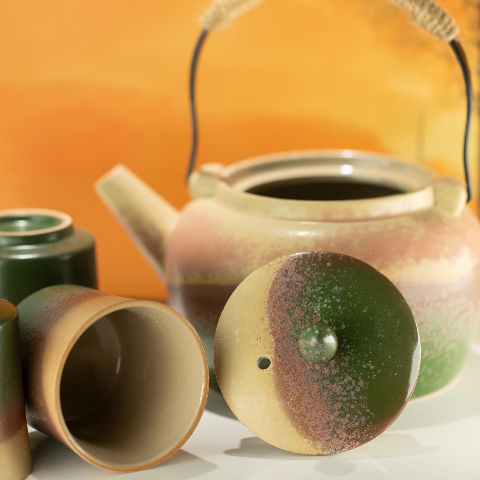 Juego de Té Tradicional Estilo Kyusu con 4 Tazas a Juego - Imagen 4
