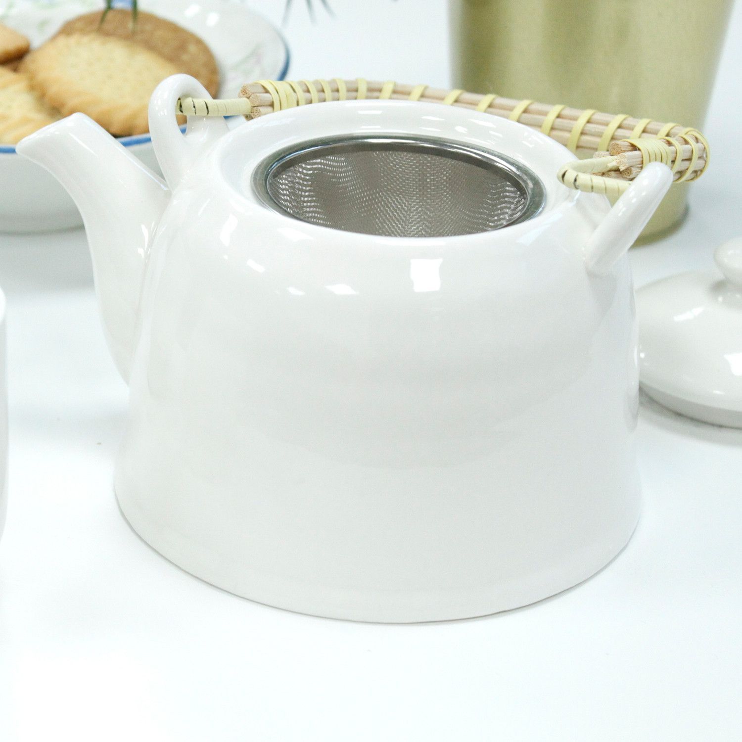 Juego de Té Ritual Ceremonial «Luz y Pureza Minimalista» (Tetera + 6 Vasos) - Imagen 3