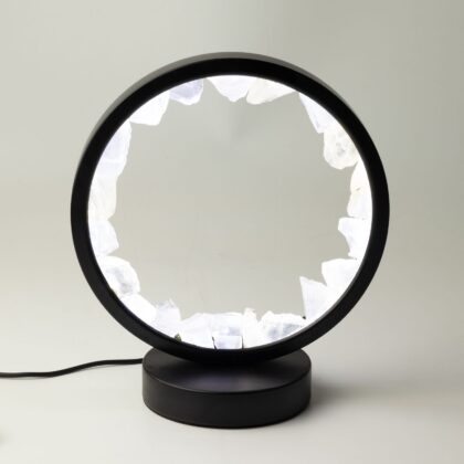 Lámpara con halo de gemas Mente Zen – Cuarzo transparente