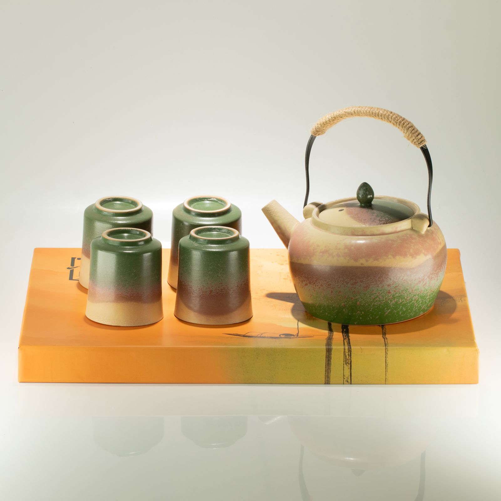 Juego de Té Tradicional Estilo Kyusu con 4 Tazas a Juego - Imagen 7