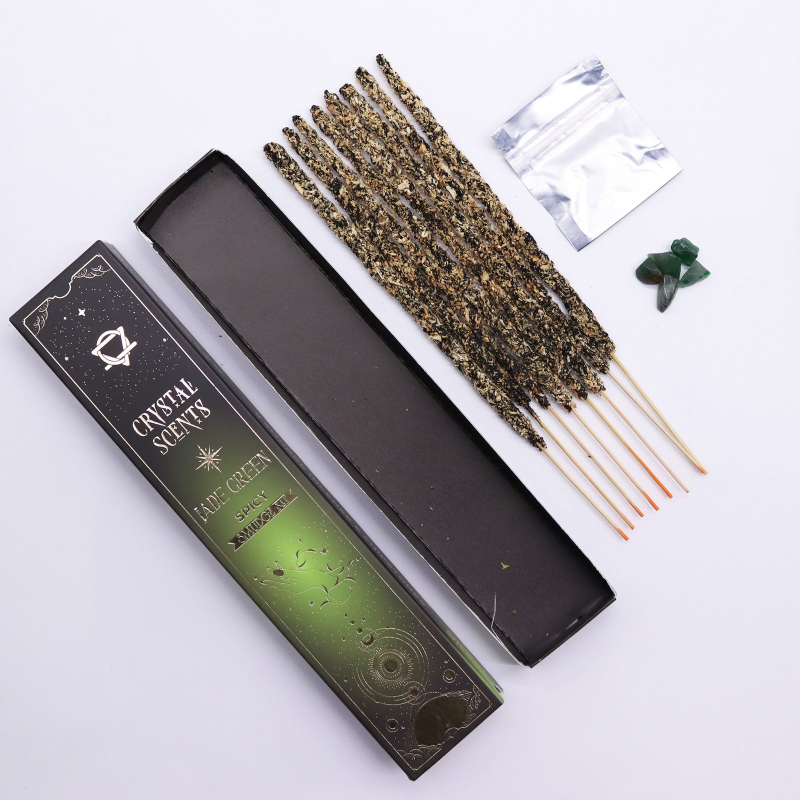 Incienso Purificador con Cristales – Especiado & Jade (Crystal Scents) - Imagen 2