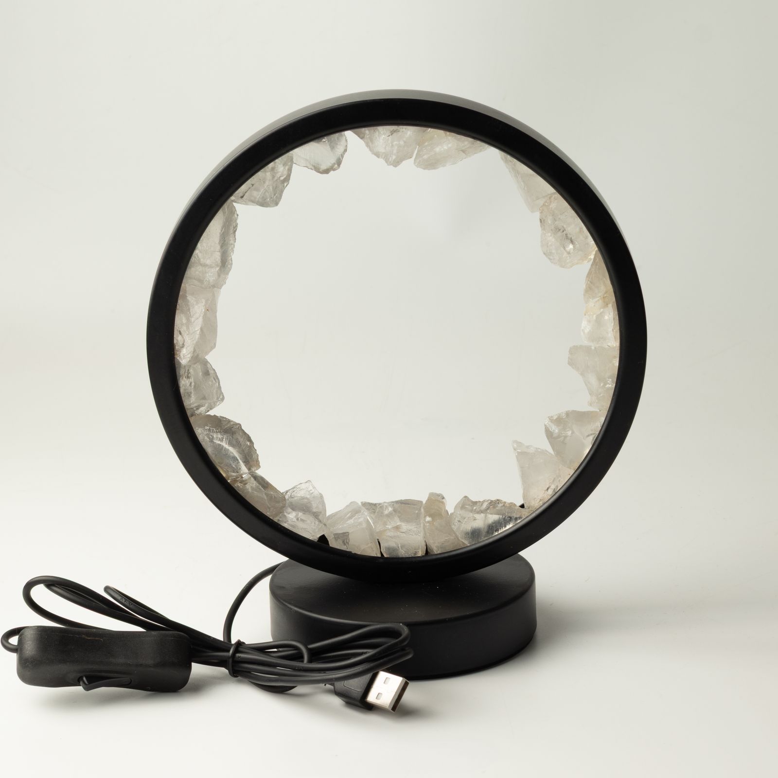 Lámpara con halo de gemas Mente Zen – Cuarzo transparente - Imagen 3