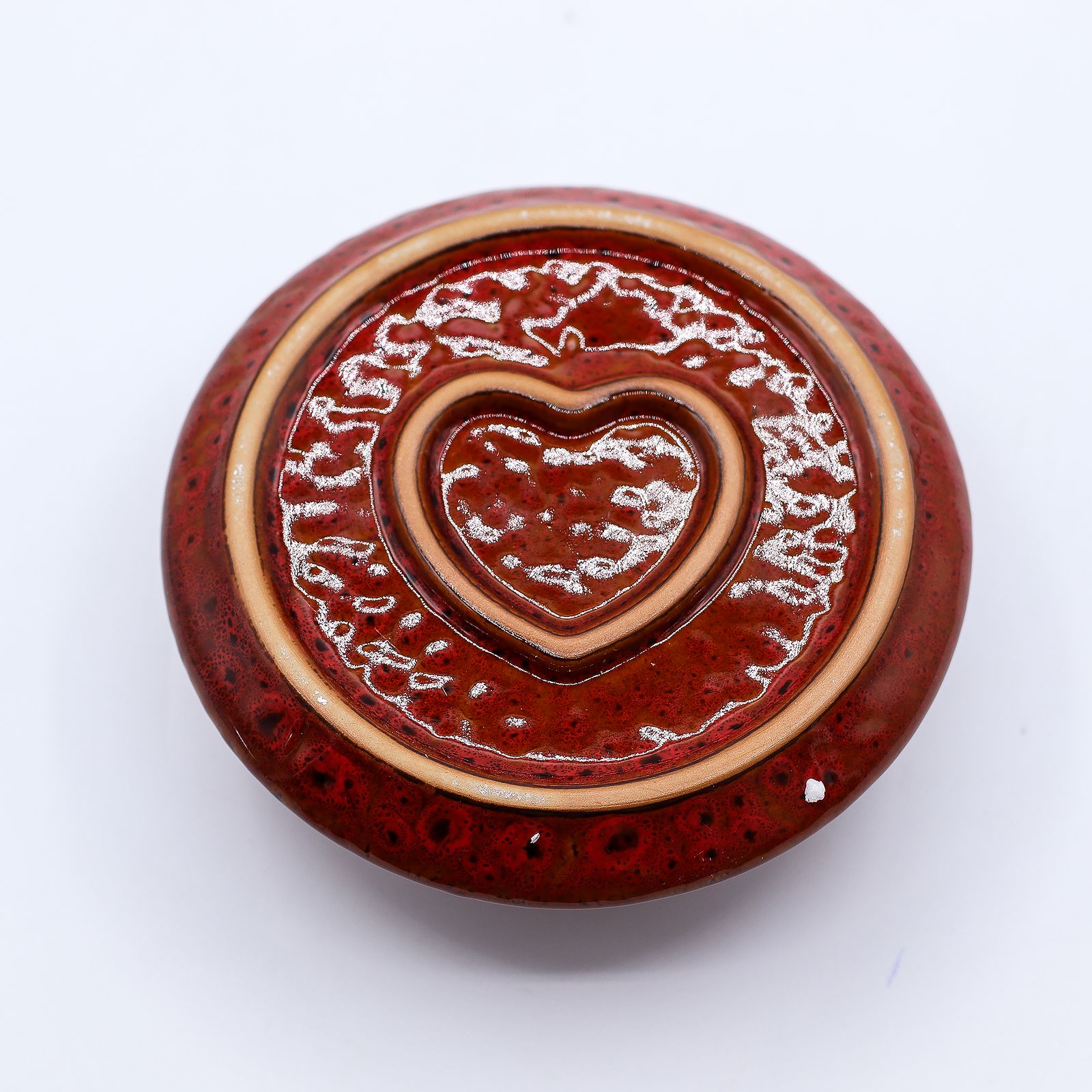 Soporte cerámico para Palo Santo e Incienso - Mandala - Rojo corazón - Imagen 5
