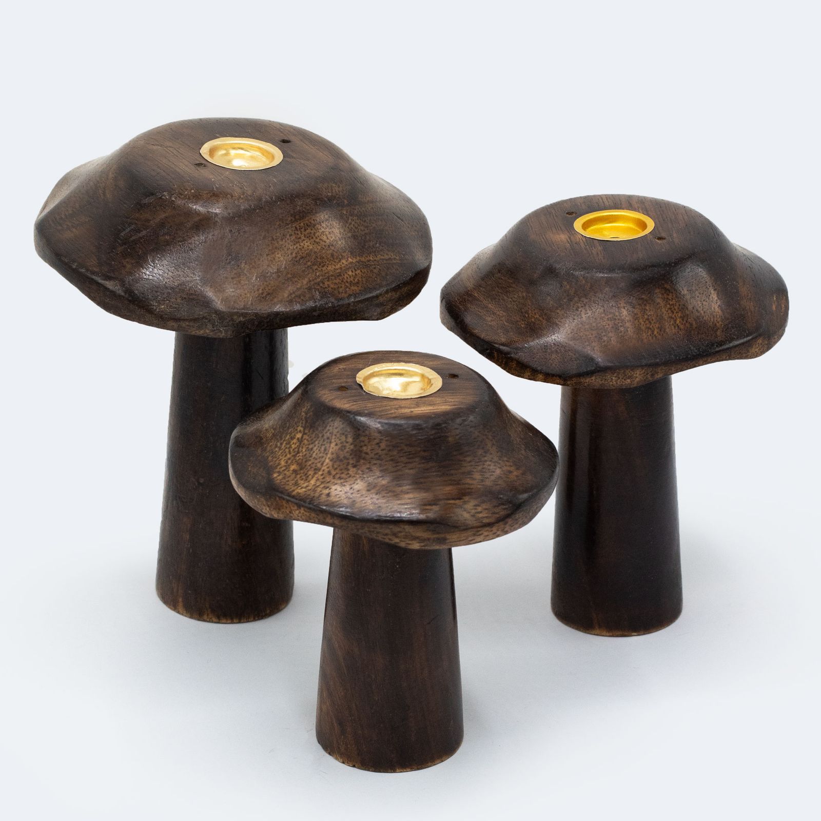 Portainciensos de Madera Hecho a Mano - Set de Setas / Hongos - Imagen 3