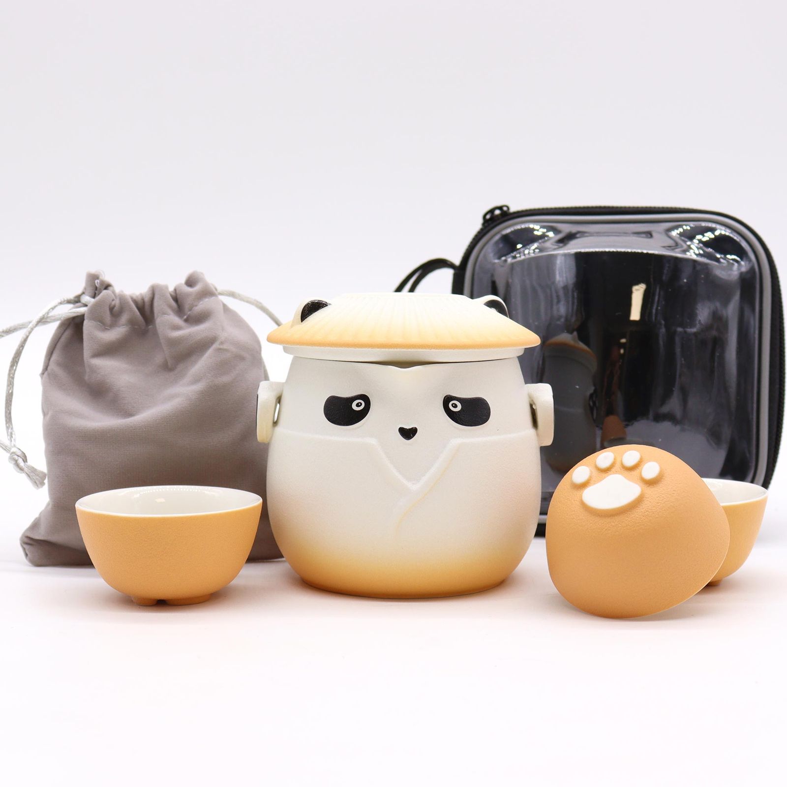 Juego de Té Panda y 3 Tazas – Naranja - Imagen 2